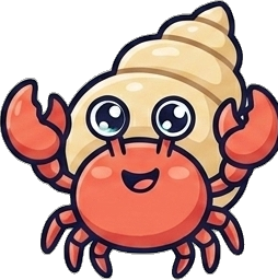 Kaku, a hermit crab with his shell house